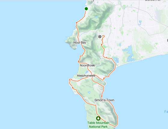 Guided bicycle tour on Chapman's Peak Drive in Cape Town with Kaap Tours
